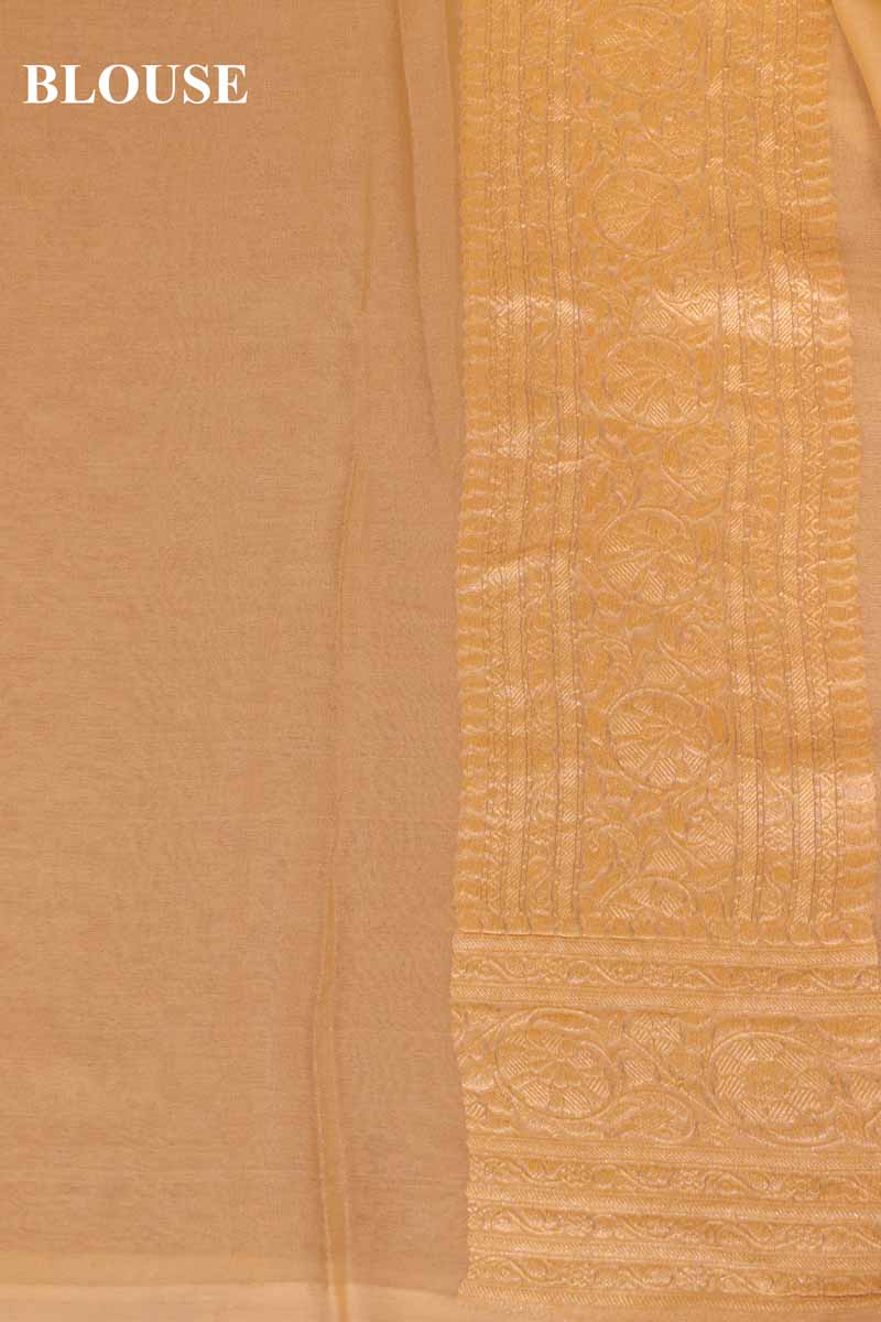 exclusive butta contrast banarasi georgette silk saree ag211026