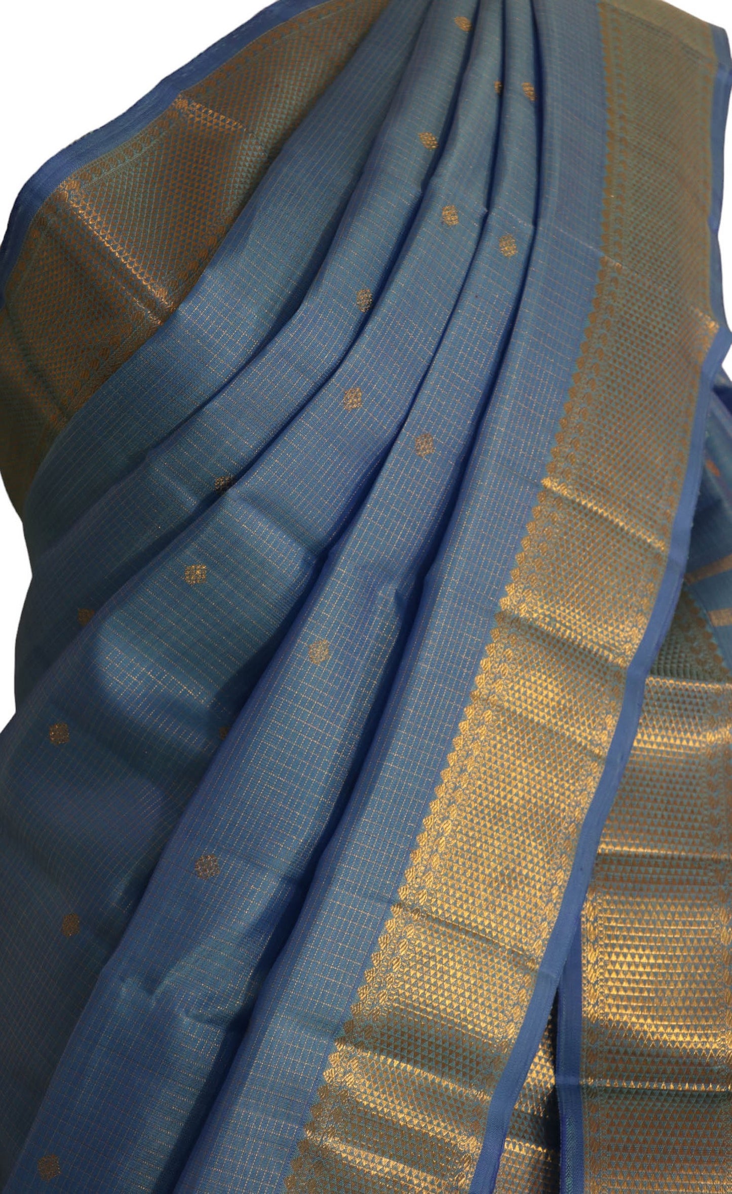 pure handloom checks butta kanjeevaram silk saree ak200824