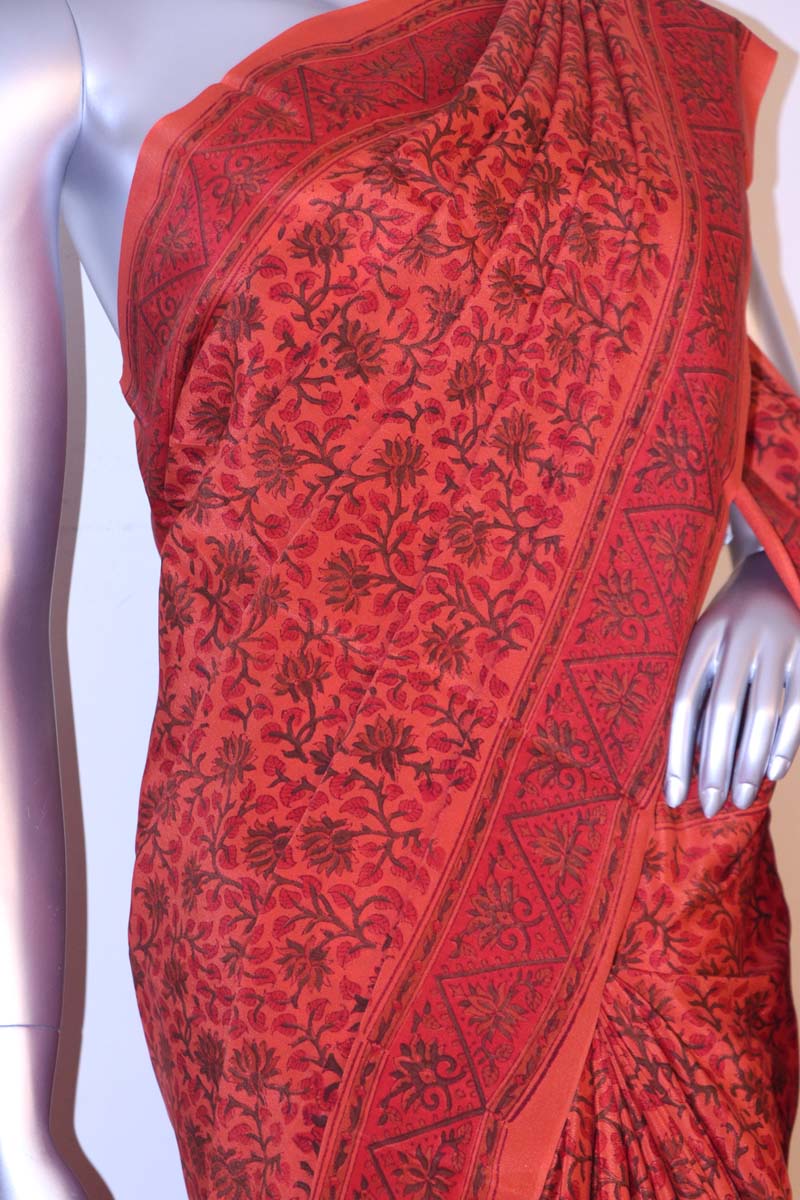 Floral Exclusive Pure Crepe Silk Saree AI208414