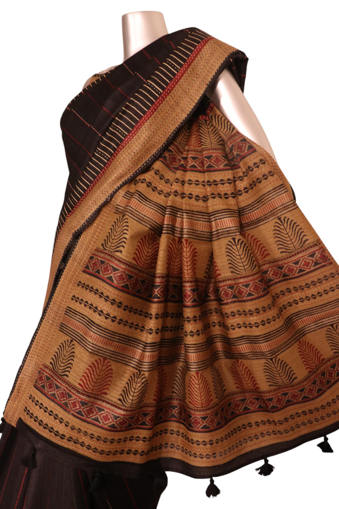 Pure Floral Zari Tussar Silk Saree AK208406