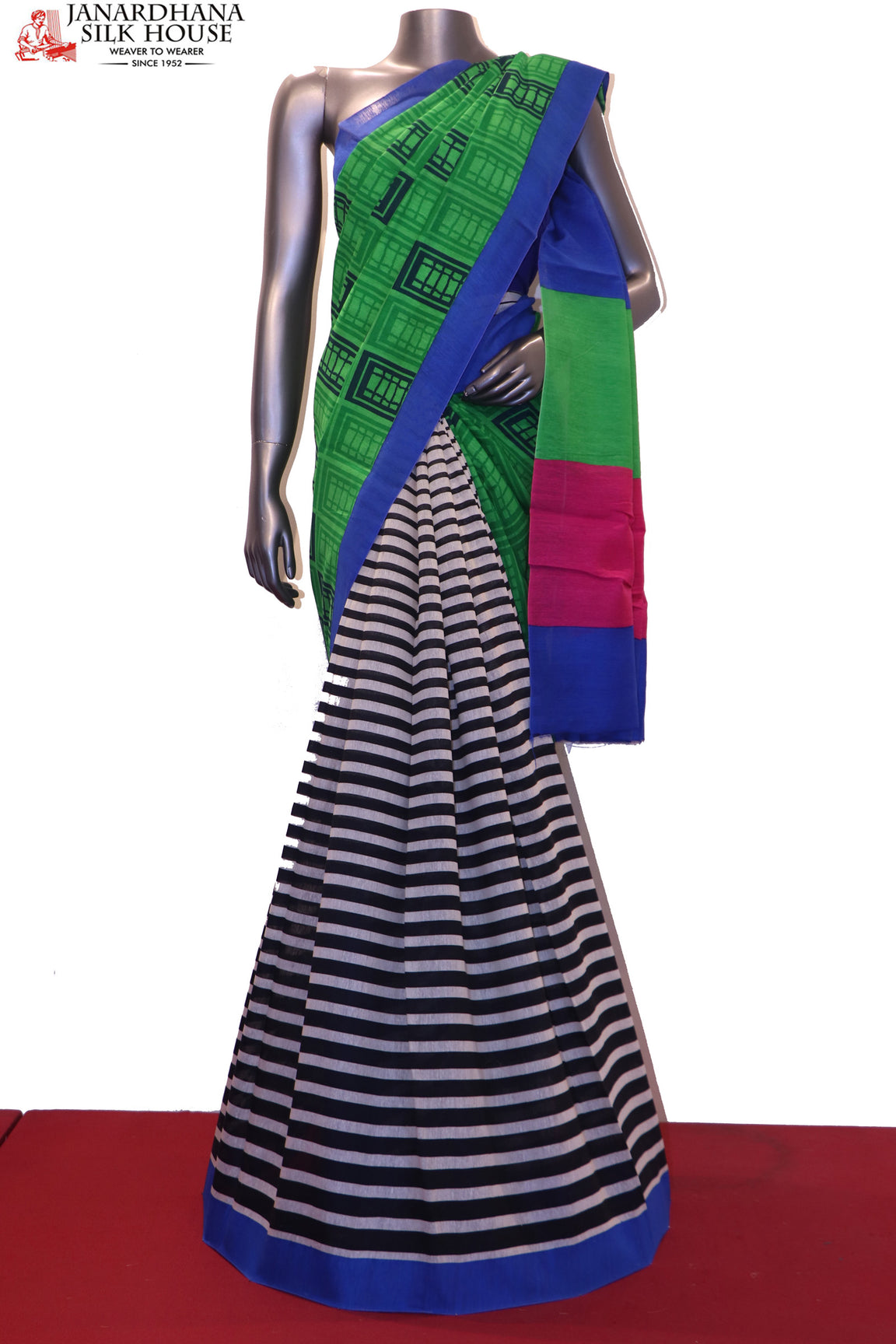 SSJG03469-Party Wear Patli Pure Linen Saree SSJG03469