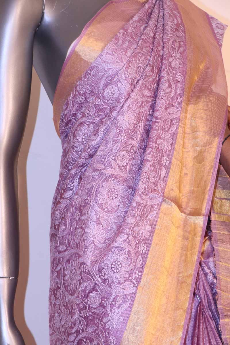 Designer Pure Silk Tussar Kota Embroidery Saree AI202812