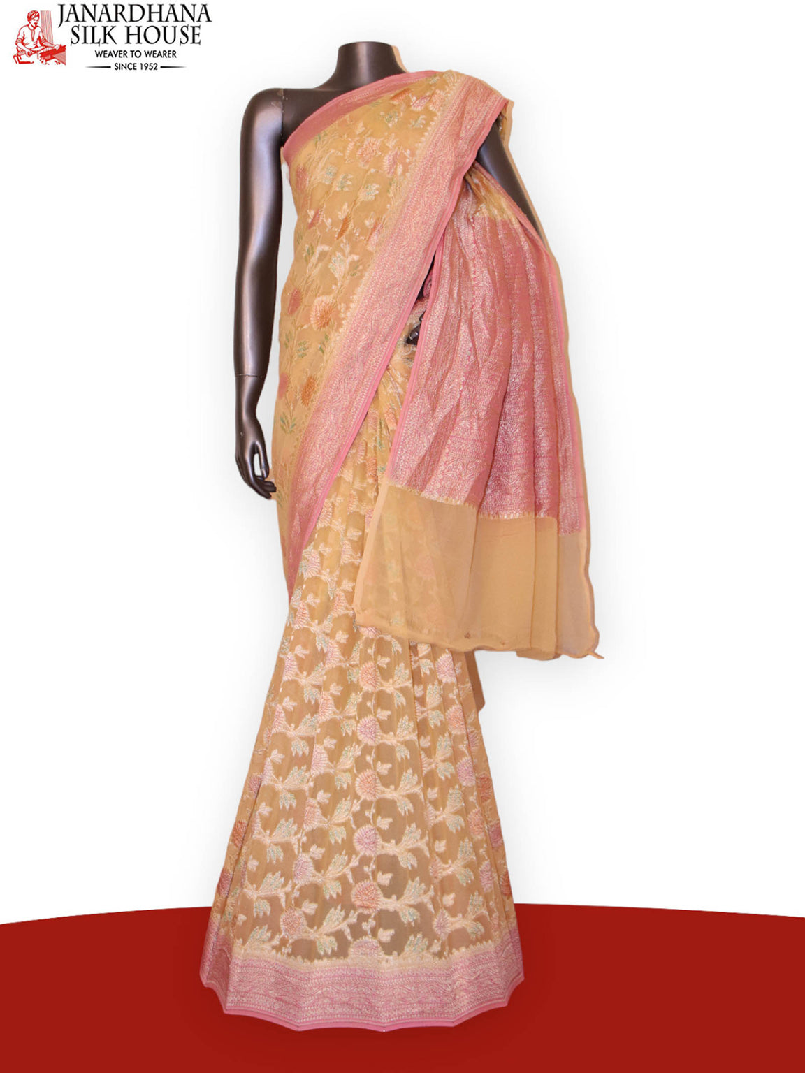 Designer Floral Banarasi Georgette Silk Saree AJ202635