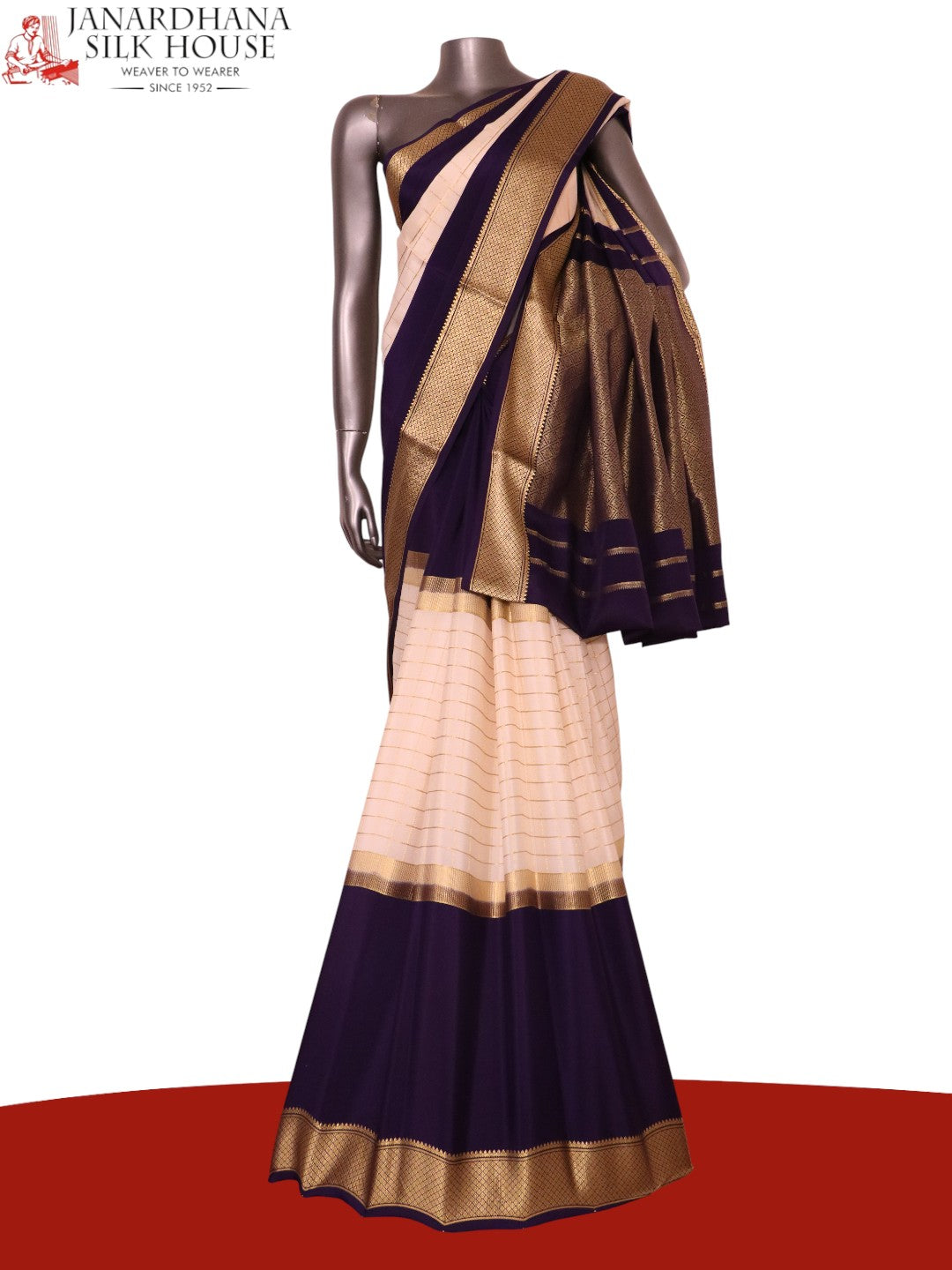Pure Mysore Crepe Silk Saree AL212195