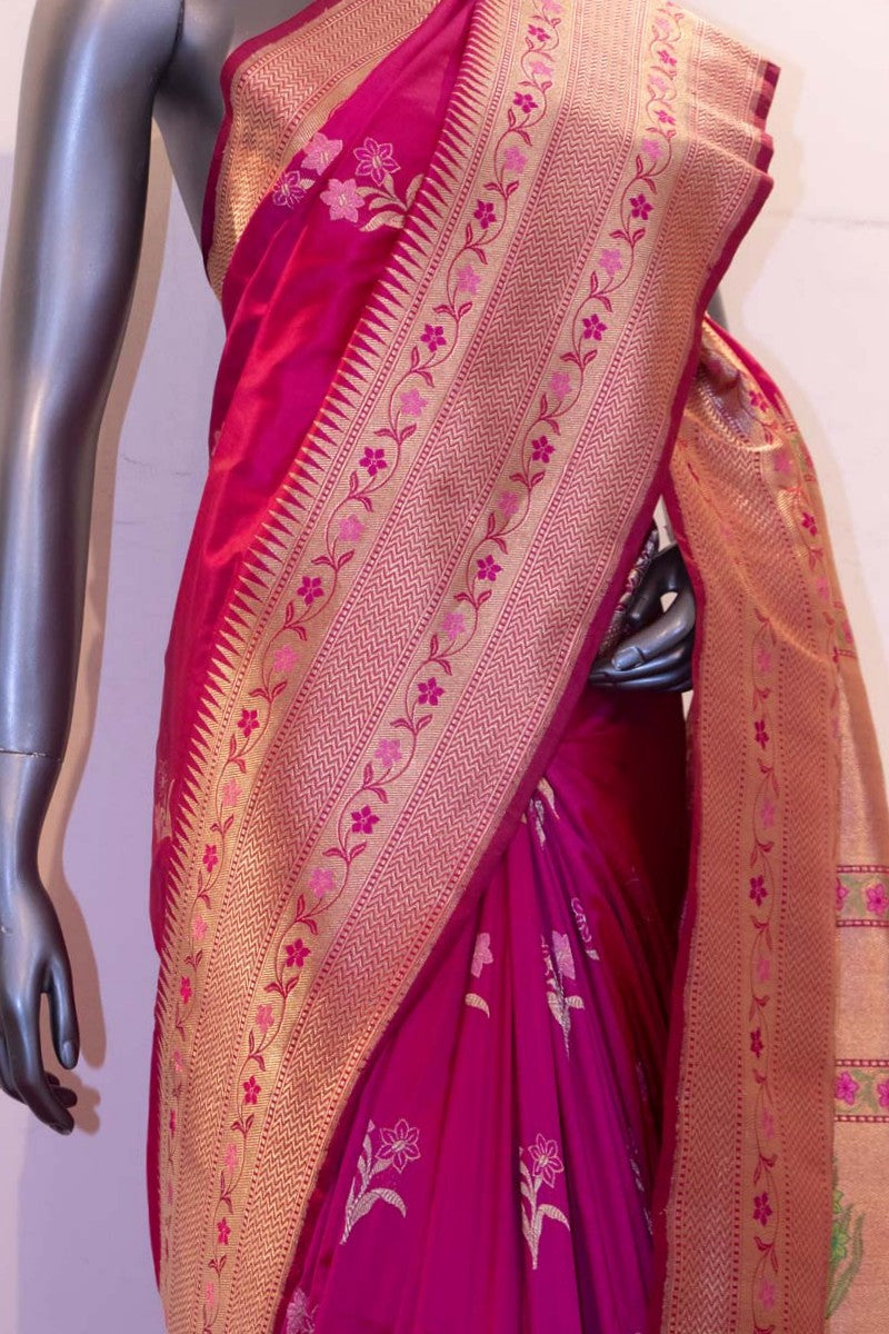 Exquisite &amp; Designer Meenakari Wedding Banarasi Silk Saree AF205378