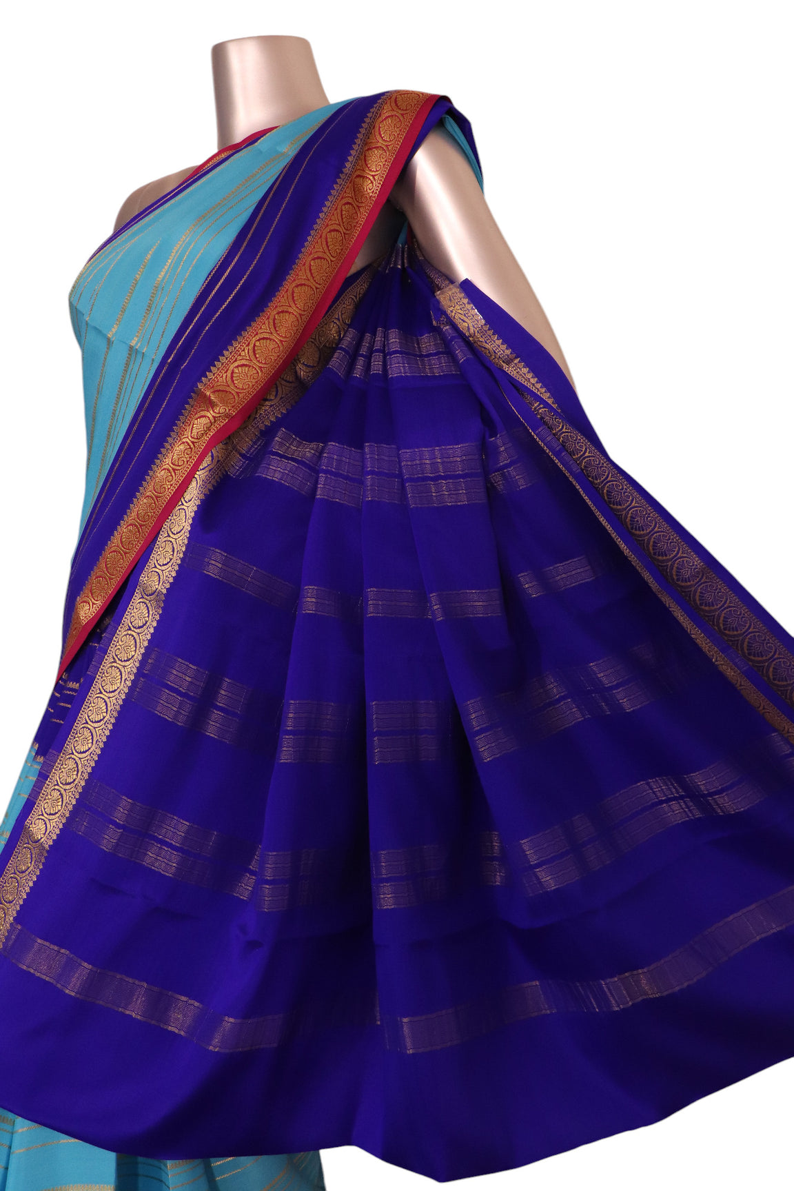 Pure Veldhari Zari Lines Mysore Crepe Silk Saree AK210569