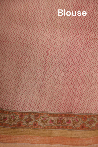 Pure Floral Paisley Tussar Silk Saree AJ205594