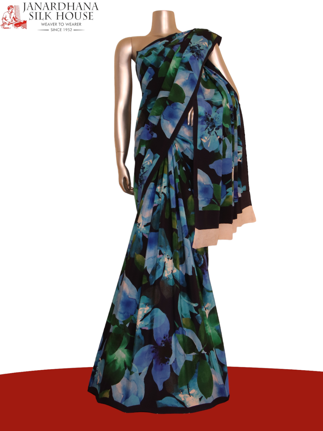 Floral Exclusive Pure Crepe Silk Saree AJ210523