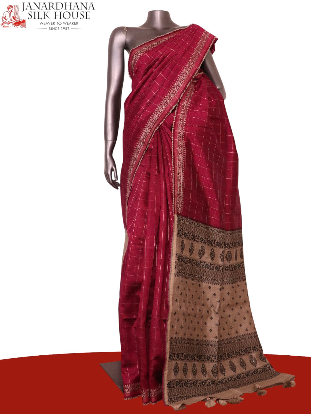 Handloom Pure Tussar Silk Saree AL209558
