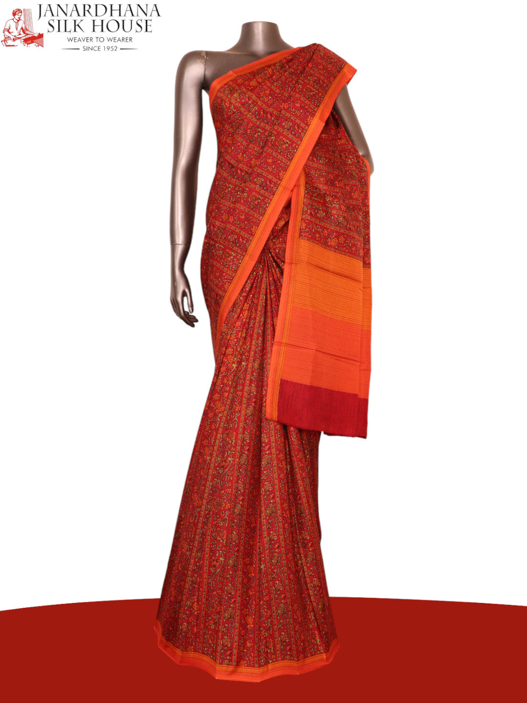 Pure Floral Printed Silk Saree AK208694