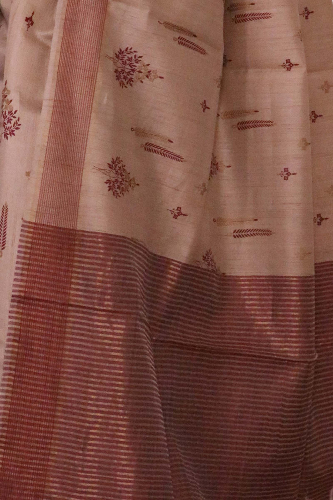 Handloom Pure Tussar Silk Saree AL203724