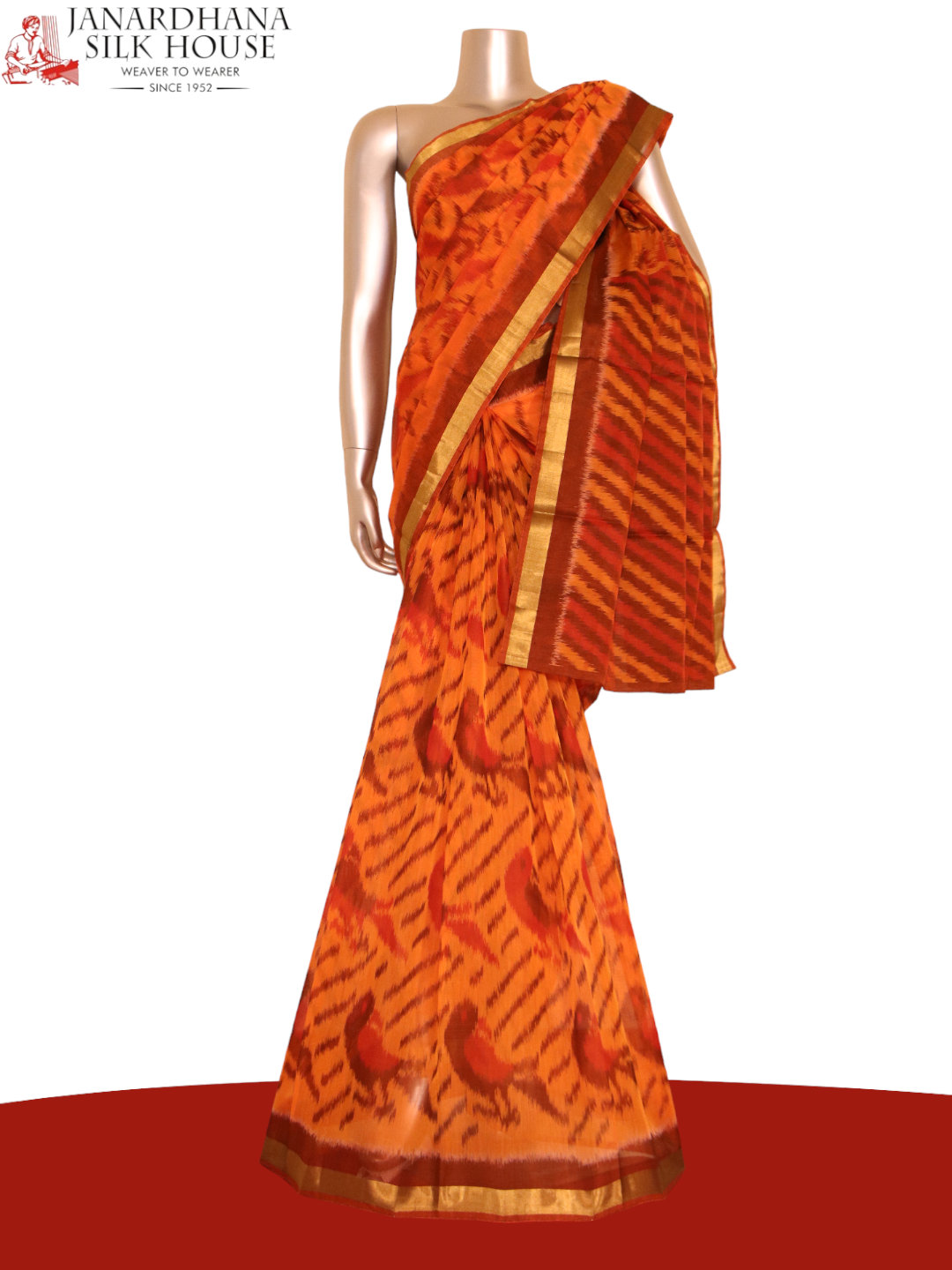 Handloom Pochampally Silk Cotton Saree AJ210245