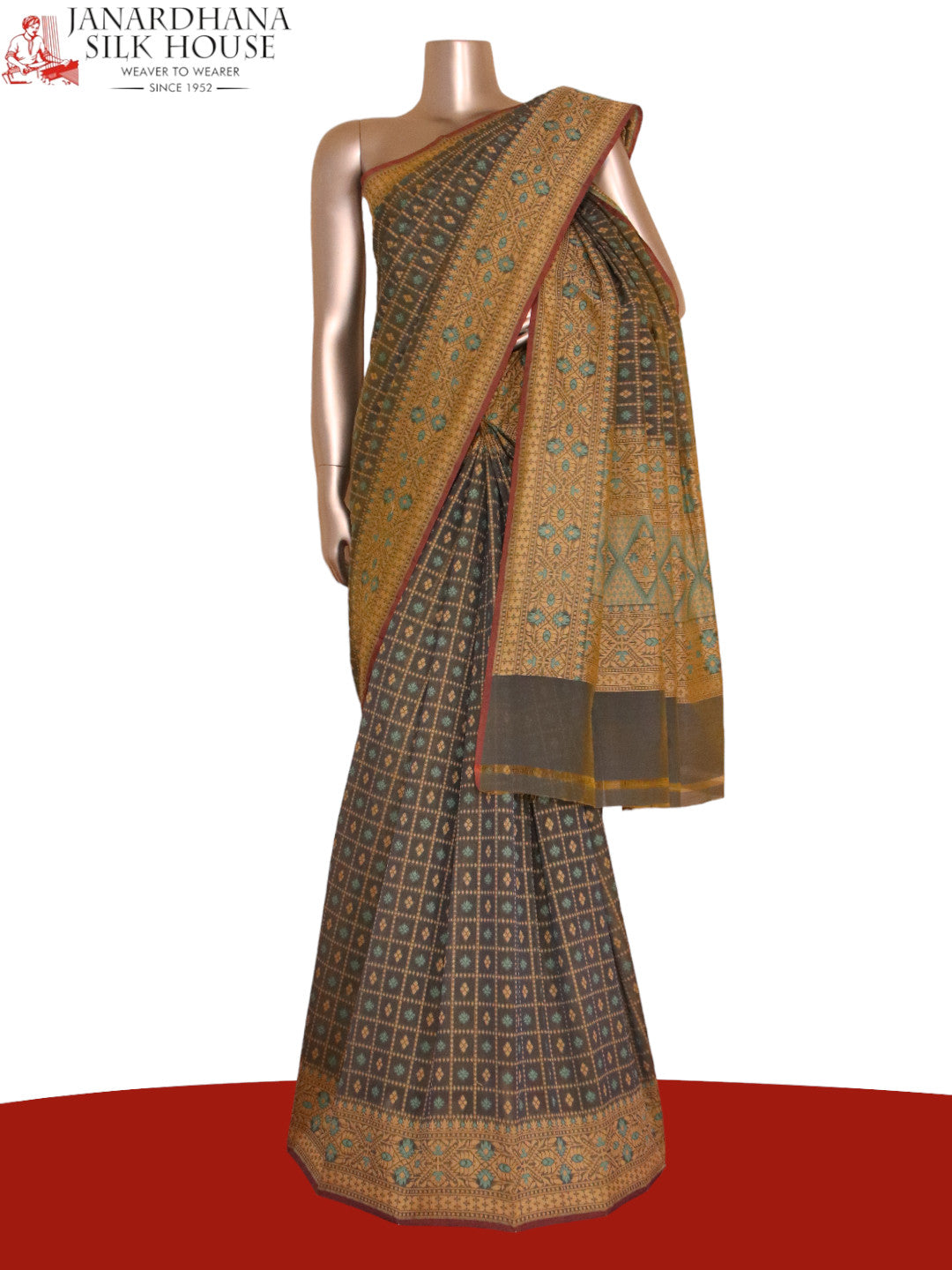 Handloom Banarasi Kora Cotton Saree AJ202539