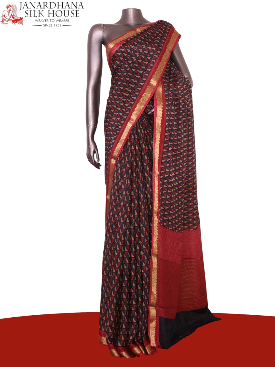 Pure Floral Zari Crepe Silk Saree AL206157