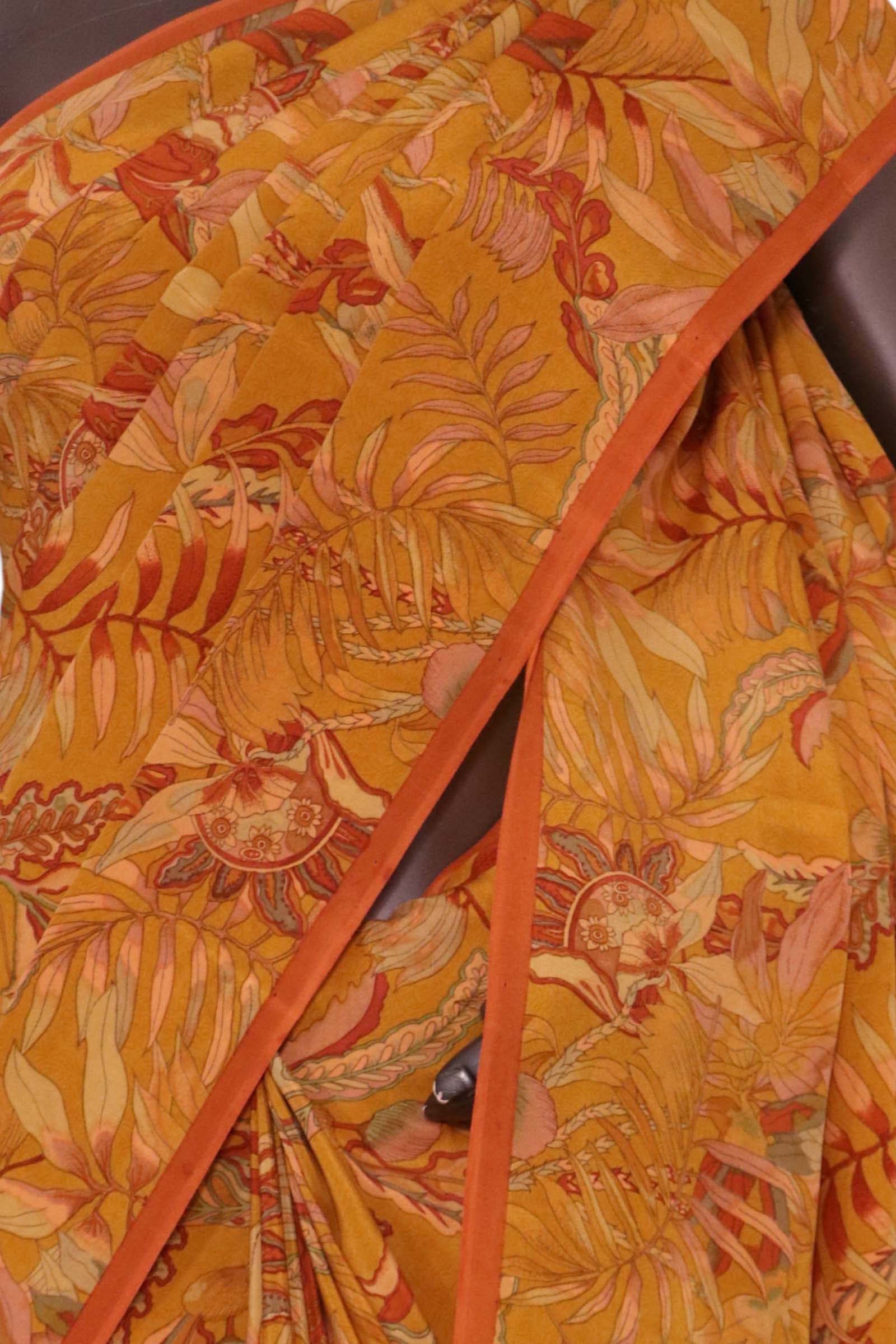 Floral  Pure Crepe Silk Saree AL203268