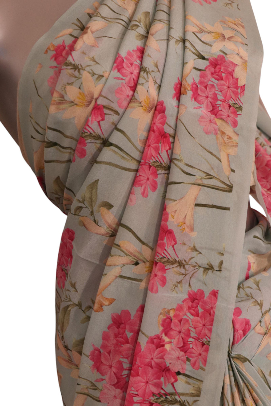 Floral  Pure Crepe Silk Saree AK210956