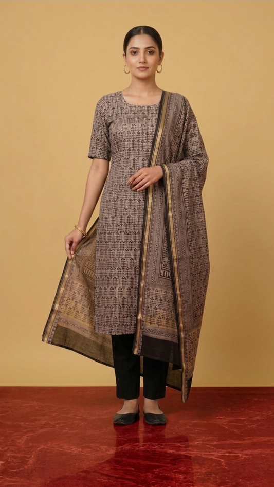 Exclusive Printed Pure Cotton Suit AJ206530