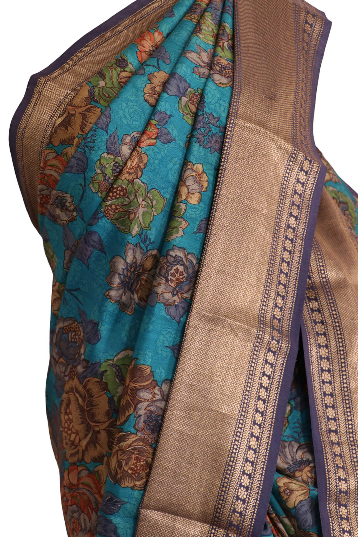 Designer Floral Printed Silk Saree AJ213007
