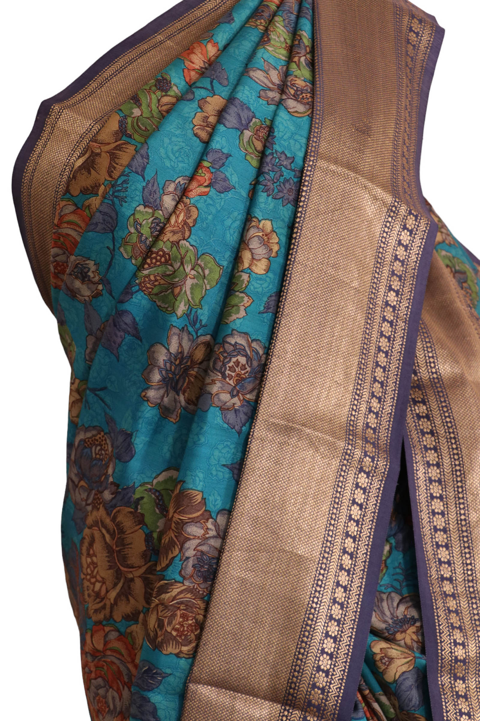 Designer Floral Printed Silk Saree AJ213007