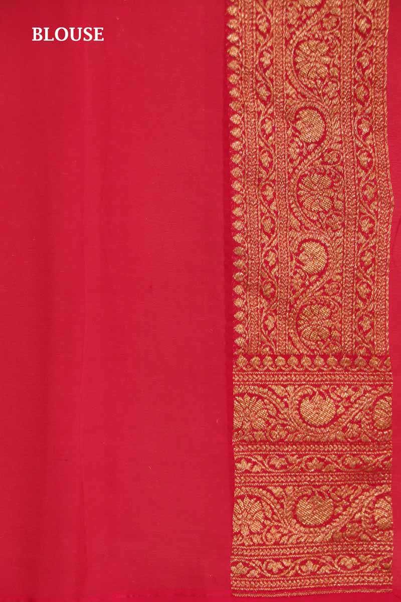 Exclusive Double Border Contrast Banarasi Georgette Silk Saree AI214511