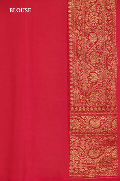 Exclusive Double Border Contrast Banarasi Georgette Silk Saree AI214511