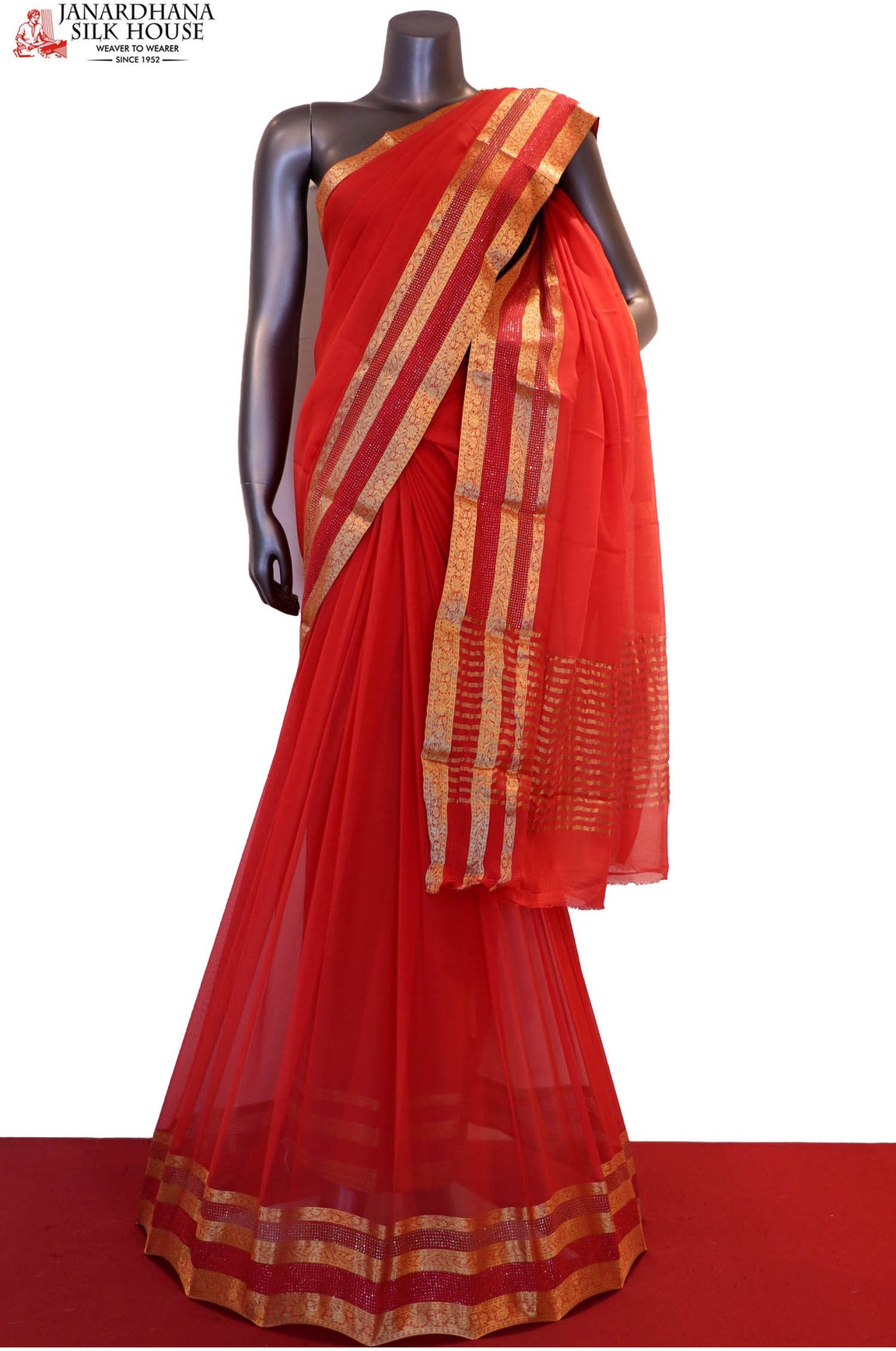 Exclusive Party Wear Stone Work Pure Silk Chffion AD210327