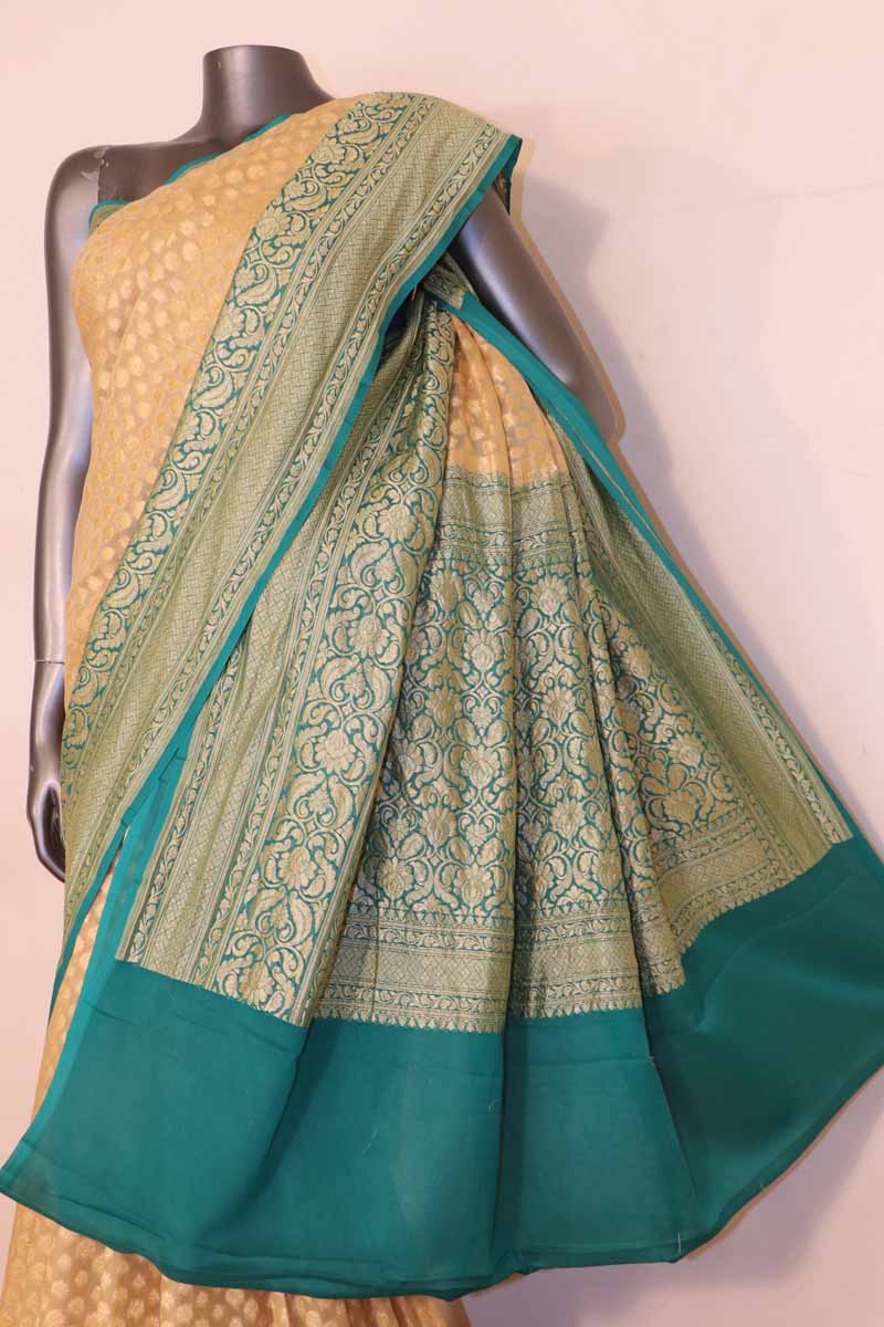 Exclusive Butta Contrast Banarasi Georgette Silk Saree  AG211033