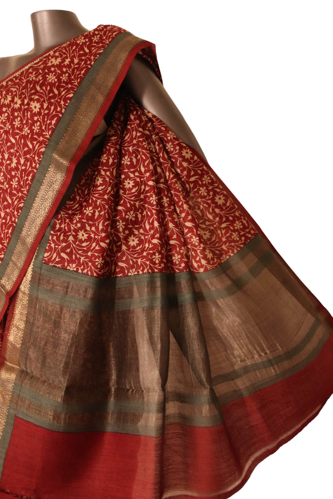Floral Exclusive Pure Tussar Silk Saree AJ207697