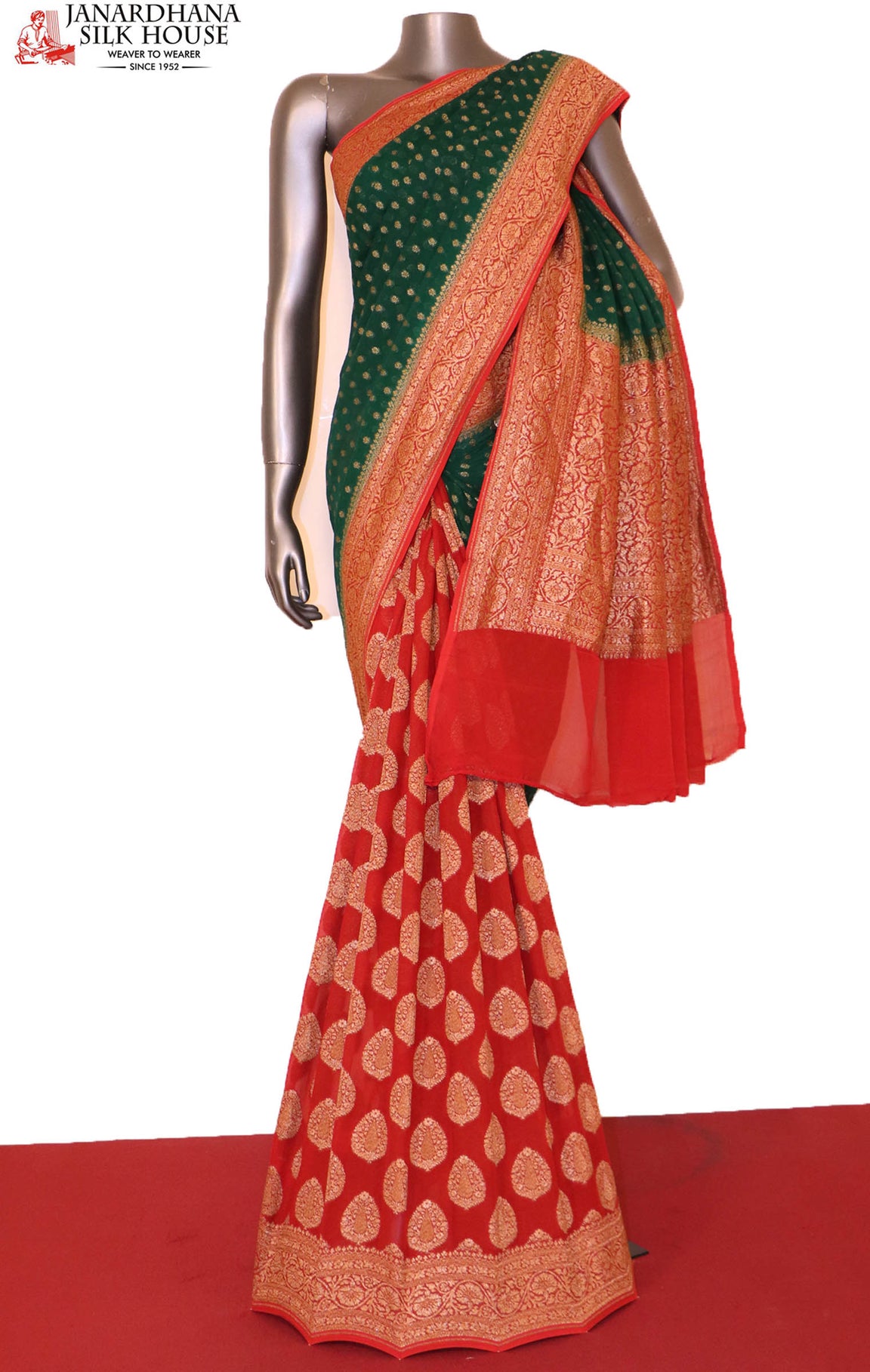 Handloom Banarasi Georgette Silk Saree AI205476