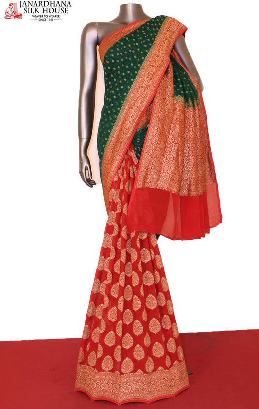 Handloom Banarasi Georgette Silk Saree AI205476