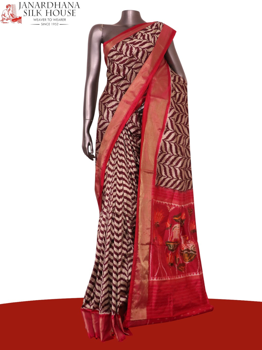 Pure Handloom Patola Ikat Silk Saree AL211728