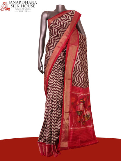Pure Handloom Patola Ikat Silk Saree AL211728