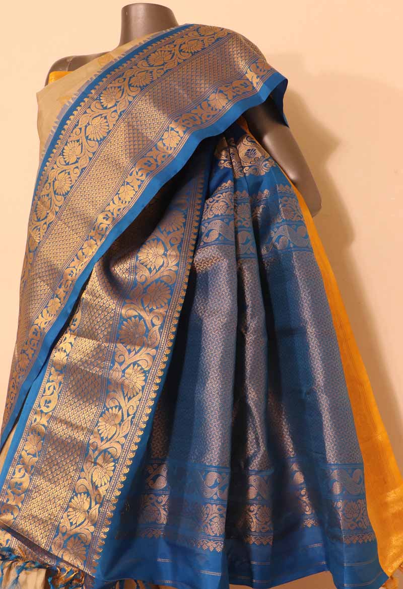 Grand &amp; Ganga Jamuna Handloom Pure Gadwal Silk Saree AG207199