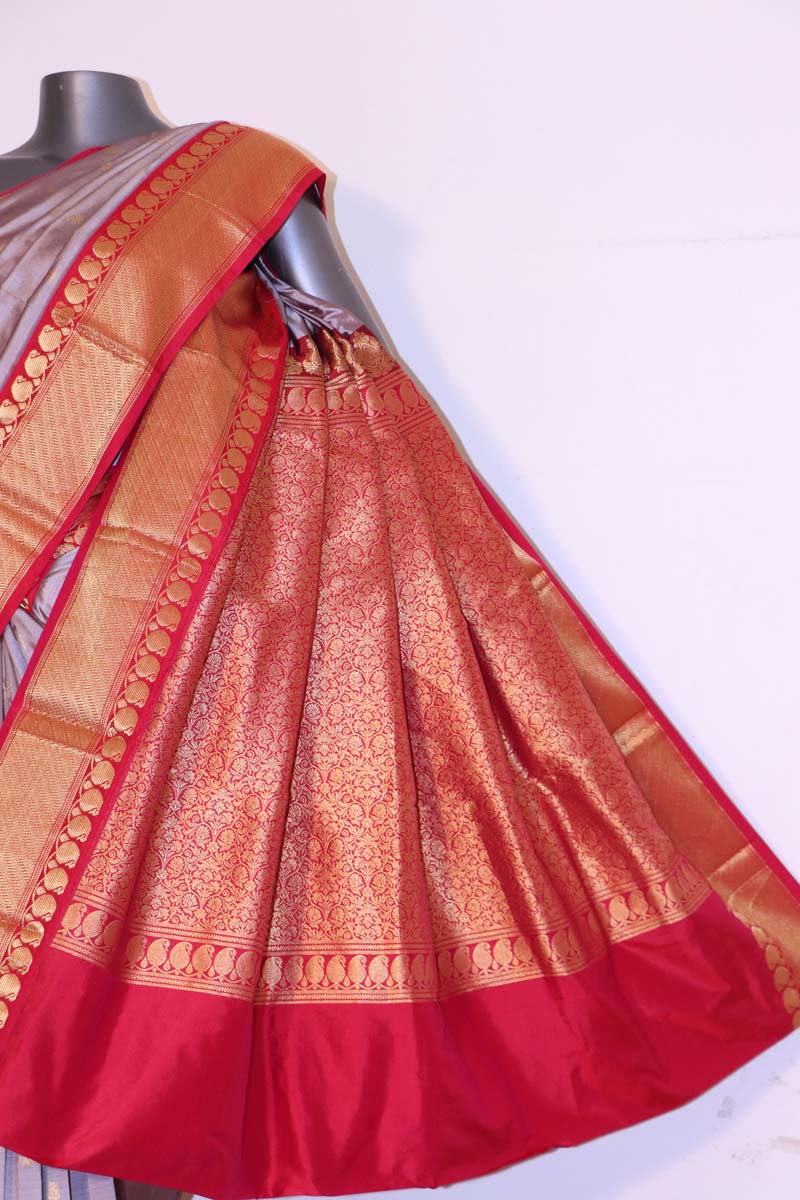 Grand Contrast Wedding Pure Silk Saree AI212982