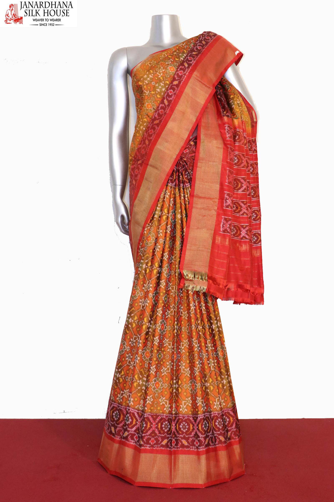 Handloom Ikat Patola Silk Saree AJ201161