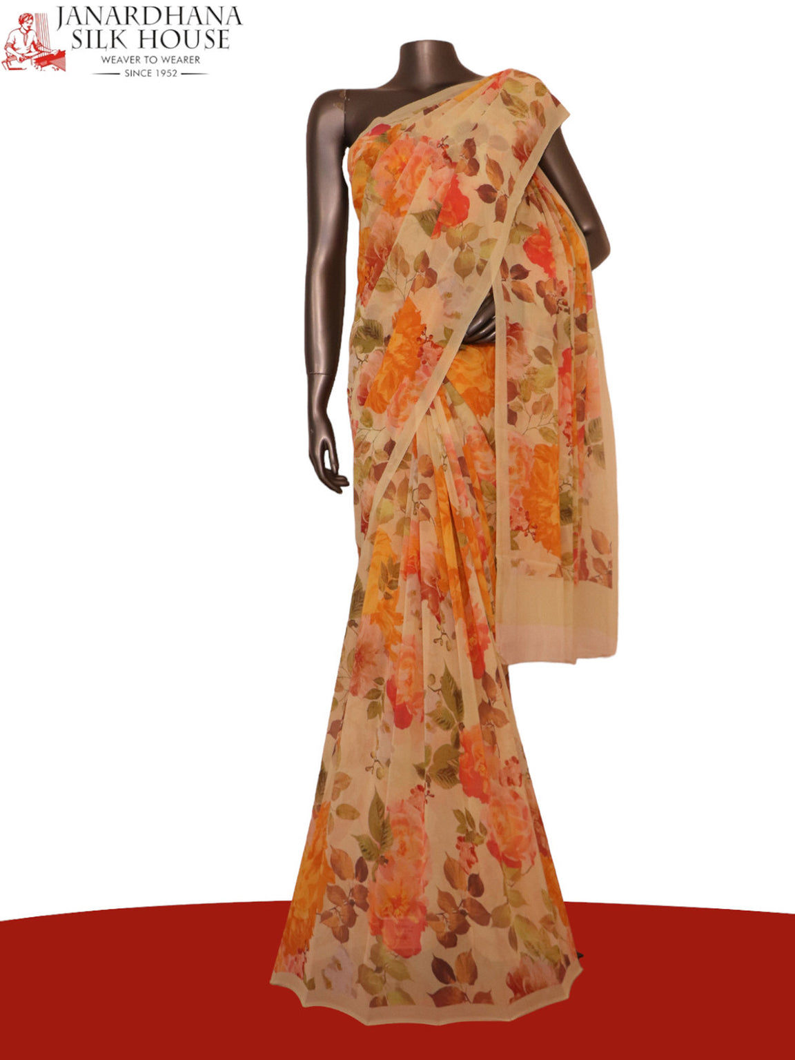 Designer Exclusive Floral Pure Georgette Silk Saree AK202003