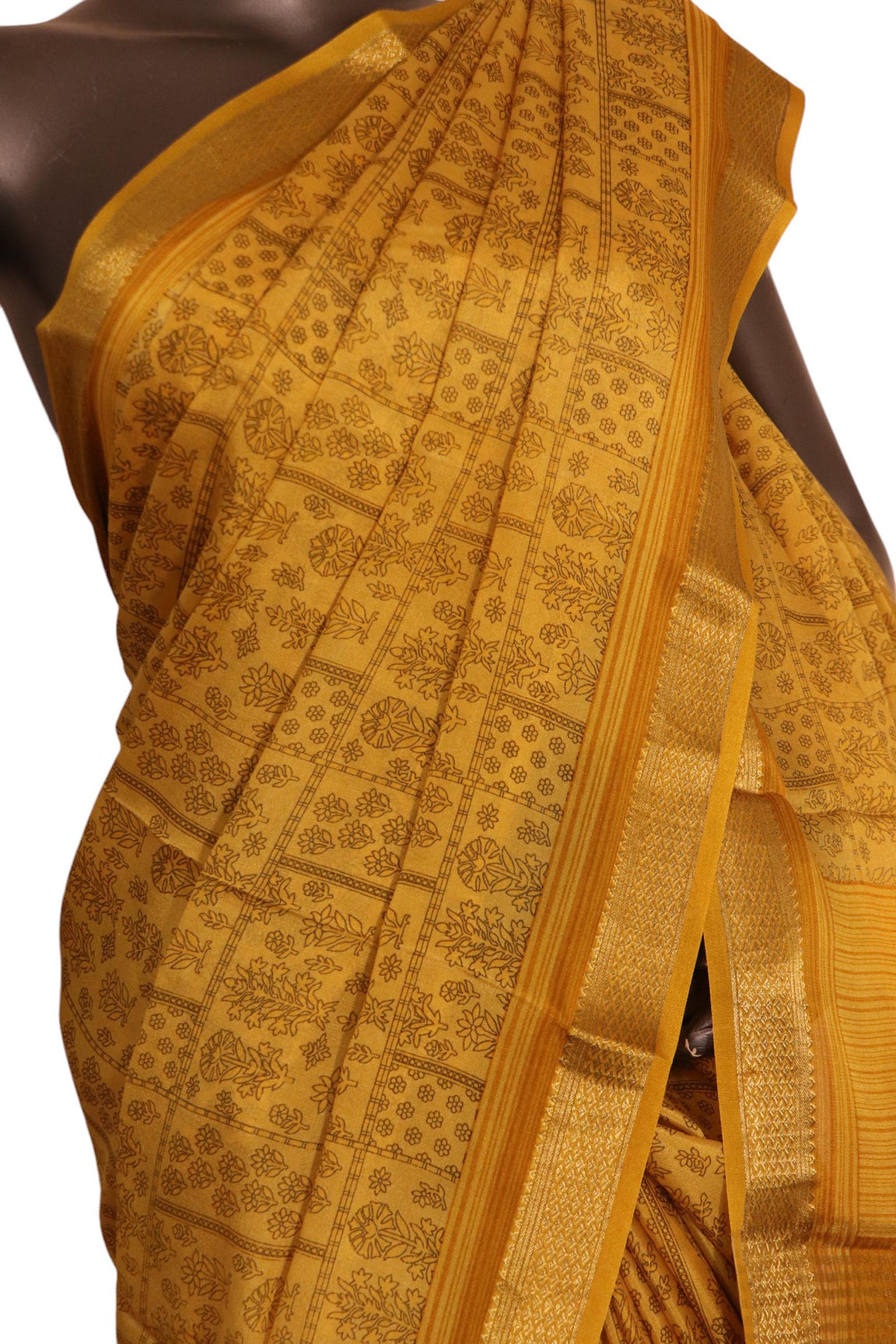 Pure Floral Zari Crepe Silk Saree AK206416