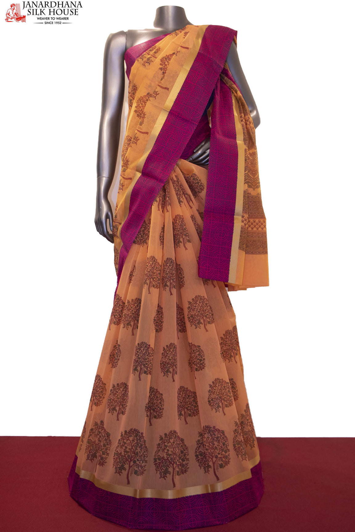 Printed Pure Cotton Saree AE203889