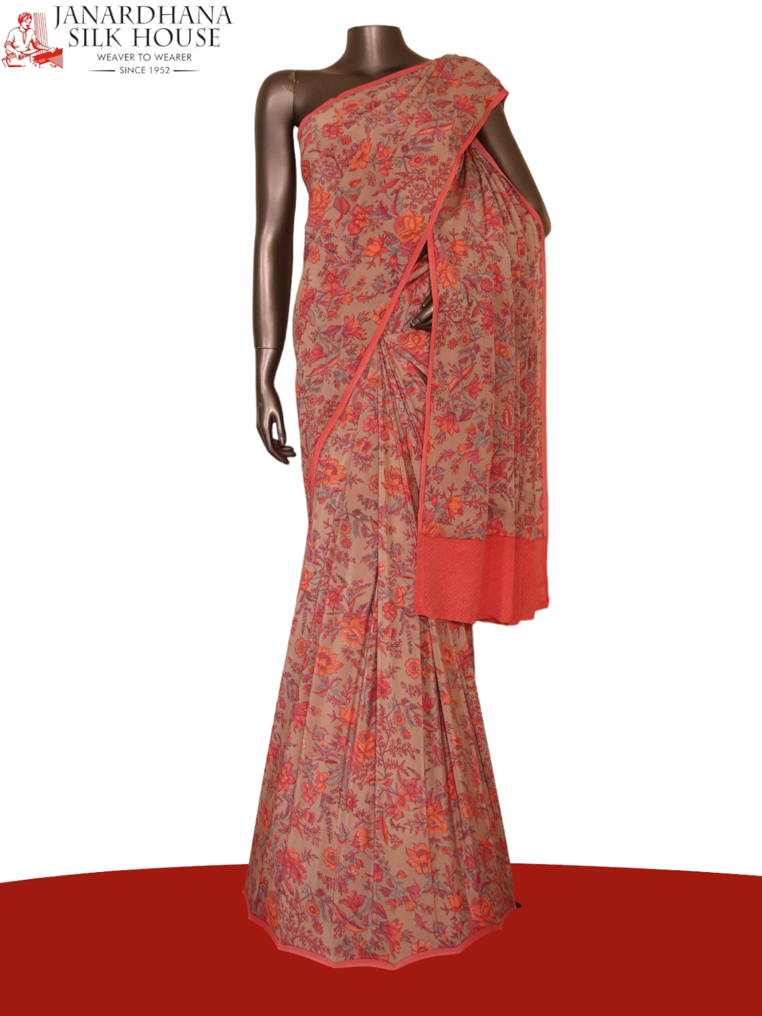 Exclusive Floral Pure Crepe Silk Saree AJ205466