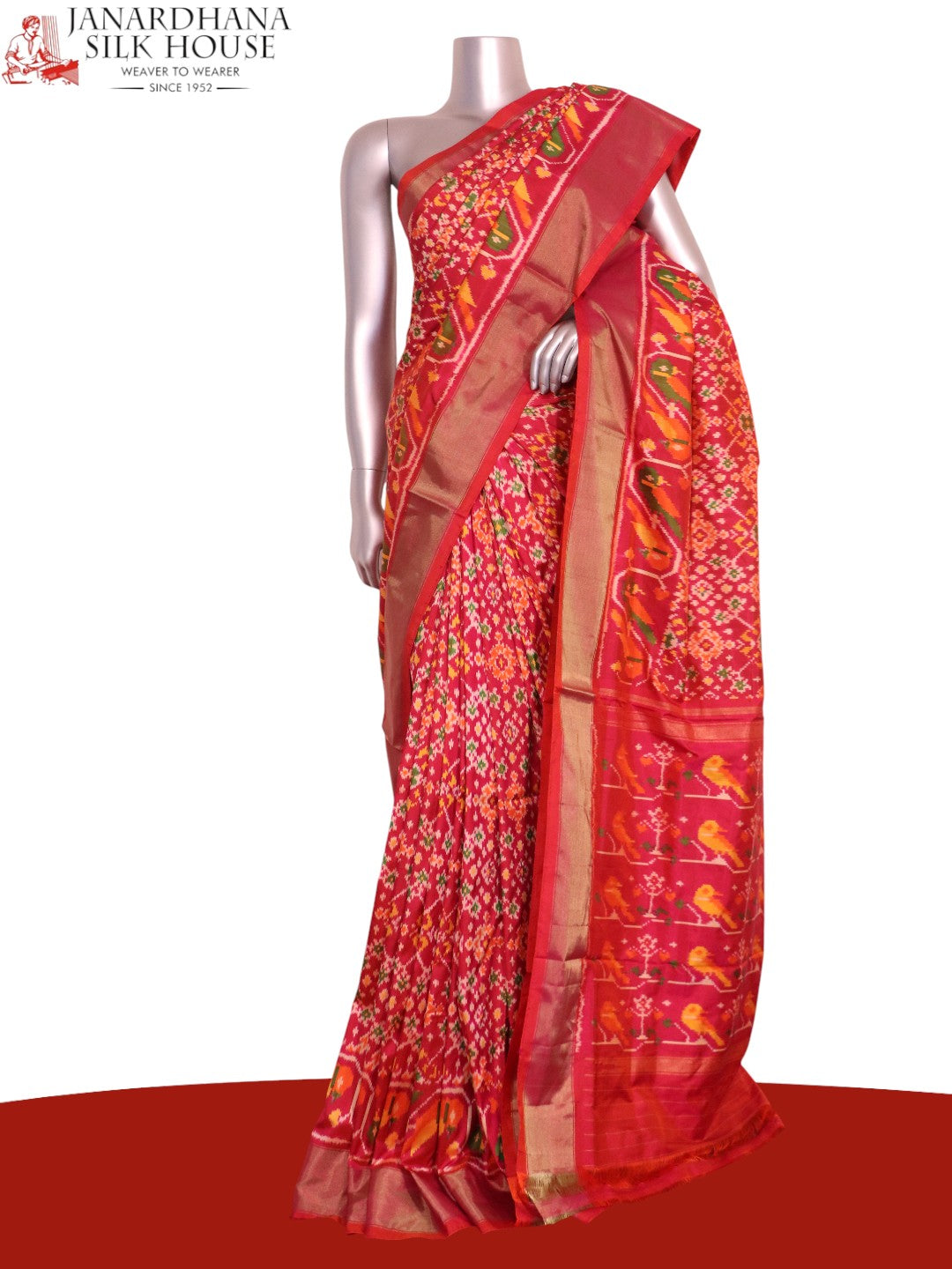 Pure Handloom Patola Ikat Silk Saree AL211724