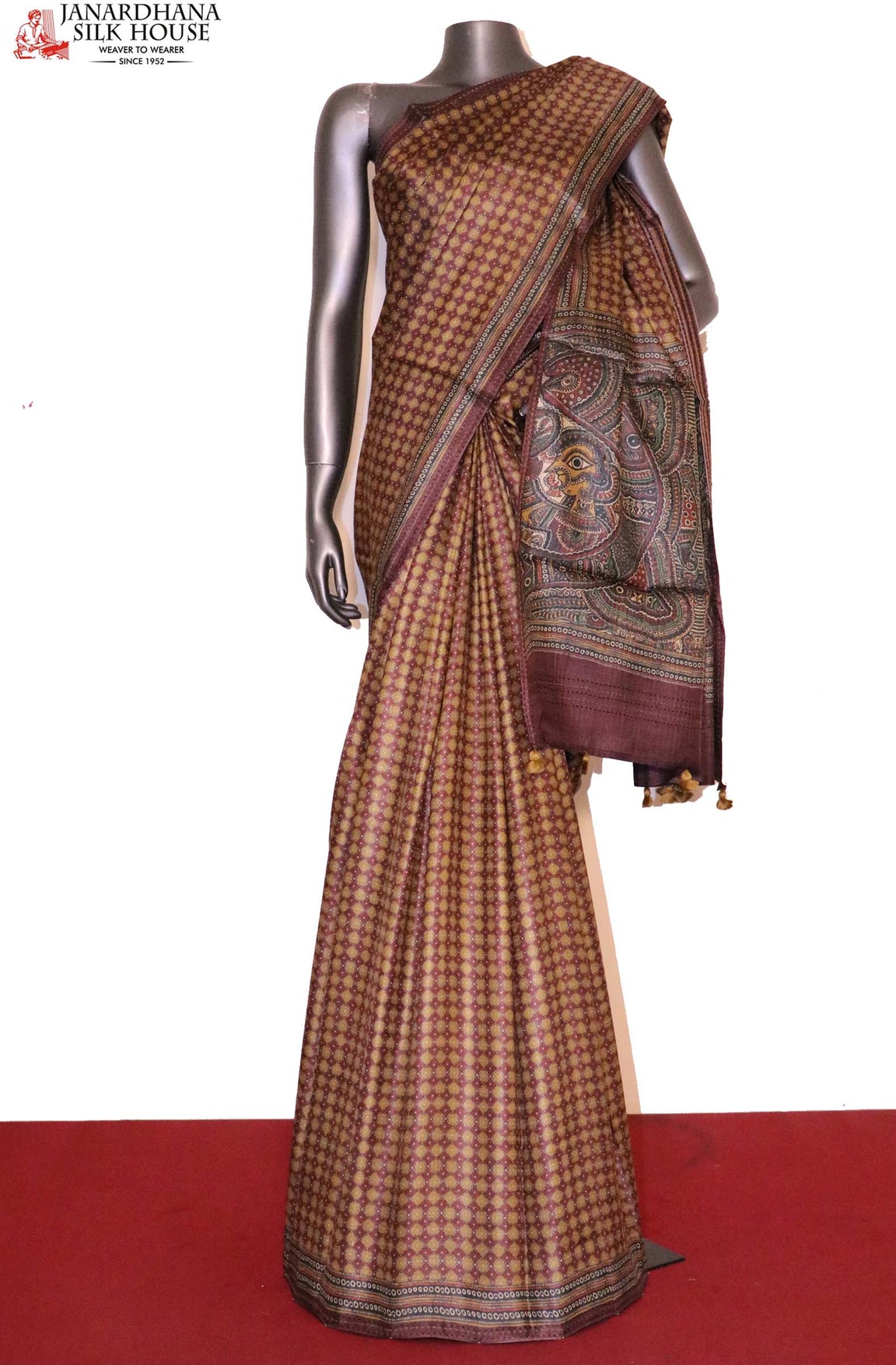 Madhubani Exclusive Pure Tussar Silk Saree AI208591