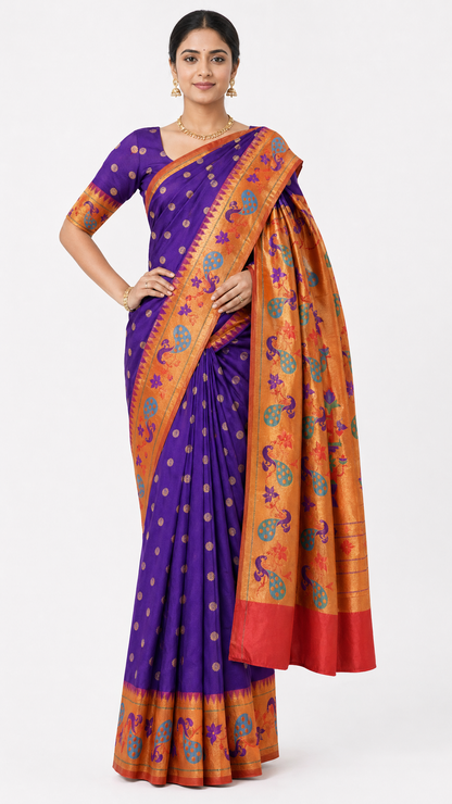 Designer Meenakari Paithani Silk Saree AI205410