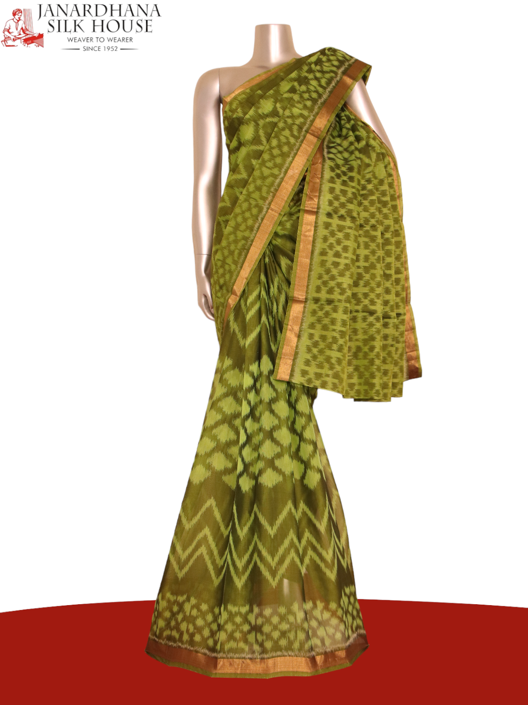 Handloom Pochampally Silk Cotton Saree AJ210251