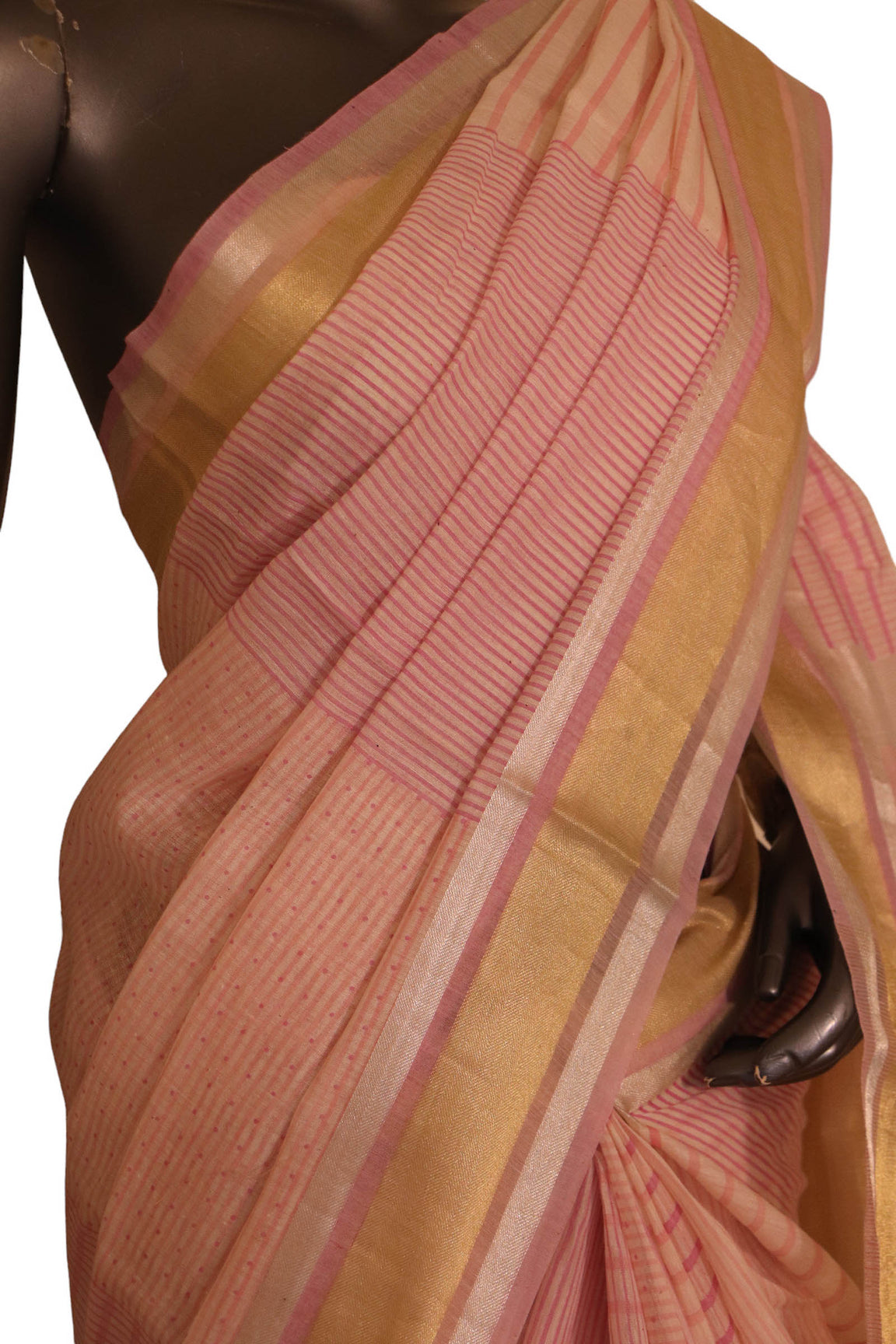 Pure Print Gold Silver Zari Soft Tussar Silk Saree AJ205567