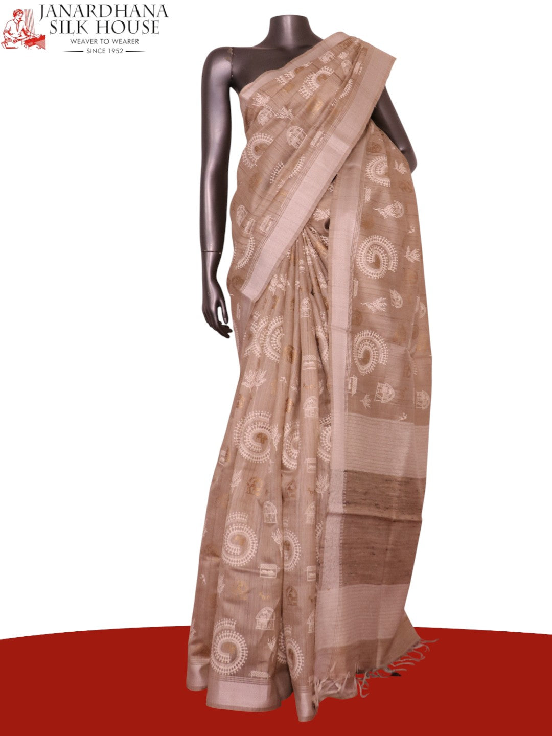 Handloom Pure Tussar Silk Saree AL203712