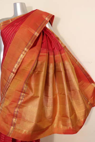 zari veldhari wedding kanchipuram silk saree aj201401