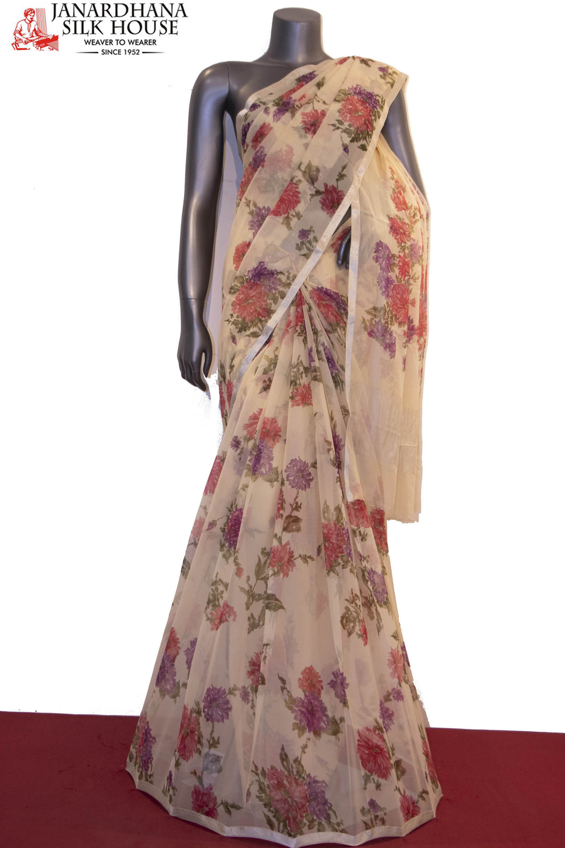 Designer &amp; Exclusive Floral Prints Pure Silk Chiffon AF212523