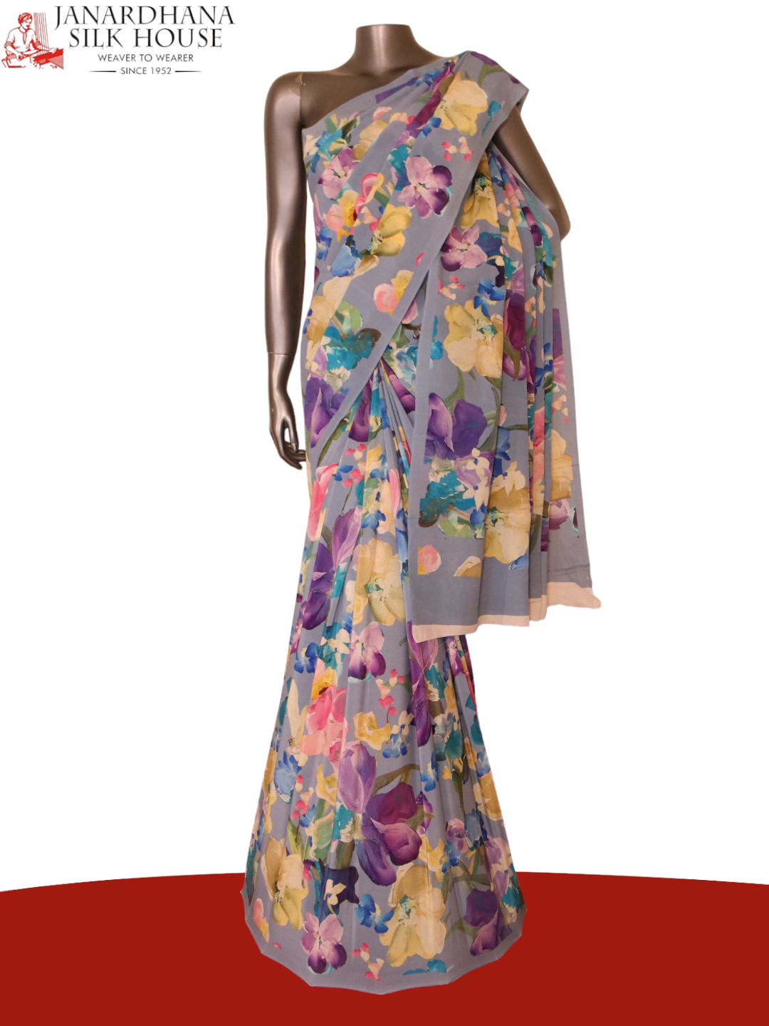 Floral Exclusive Pure Crepe Silk Saree AJ210512
