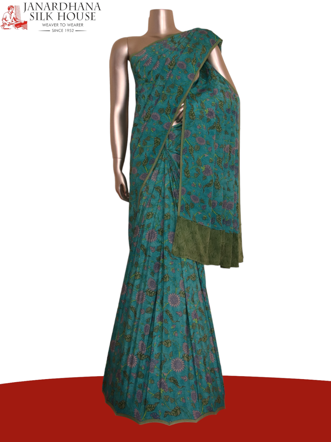 Exclusive Floral Pure Crepe Silk Saree AJ205464