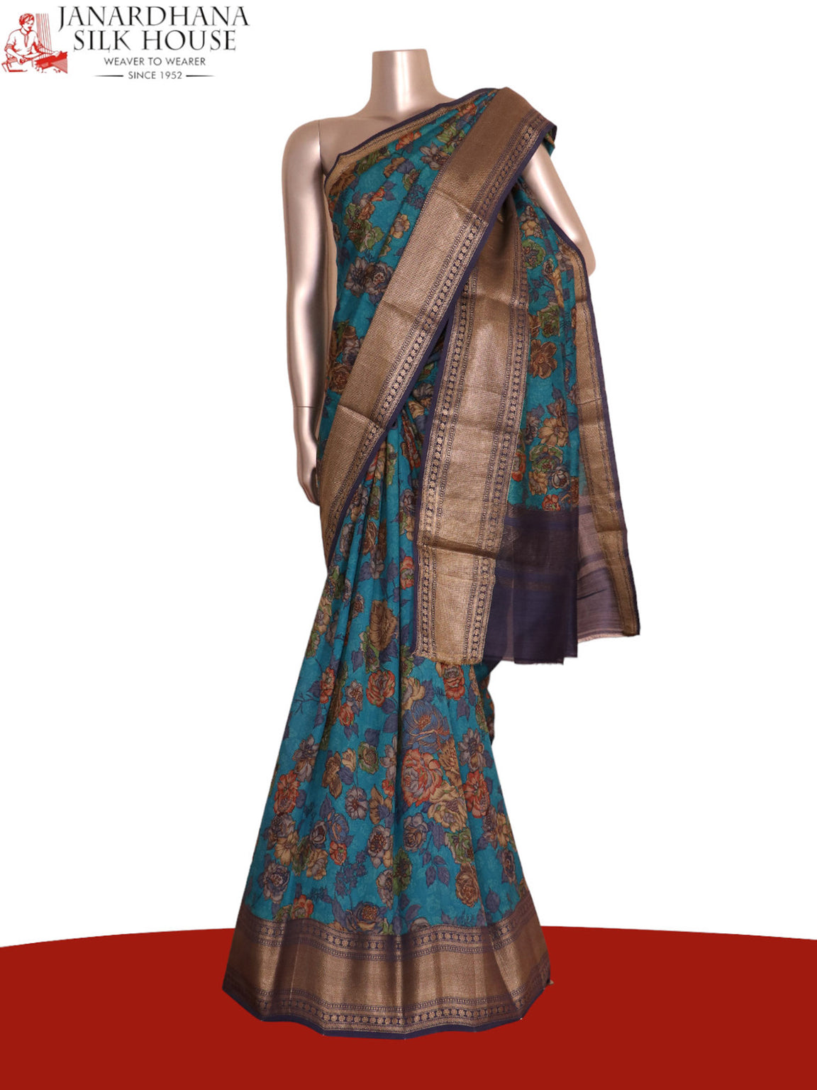 Designer Floral Printed Silk Saree AJ213007
